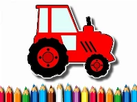 Easy kids coloring tractor