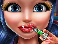 Dotted girl lips injections