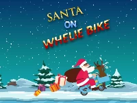 Santa on wheelie bike