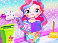 Baby mermaid caring games