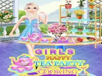 Girls tea party cooking