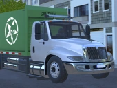 Garbage truck driving