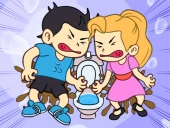 Toilet rush race: draw puzzle