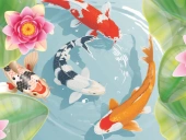 Koi fish pond - idle merge game