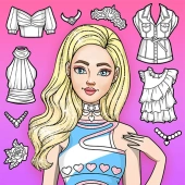 Girl coloring dress up games