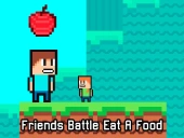 Friends battle eat a food