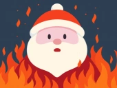 Santa on fire